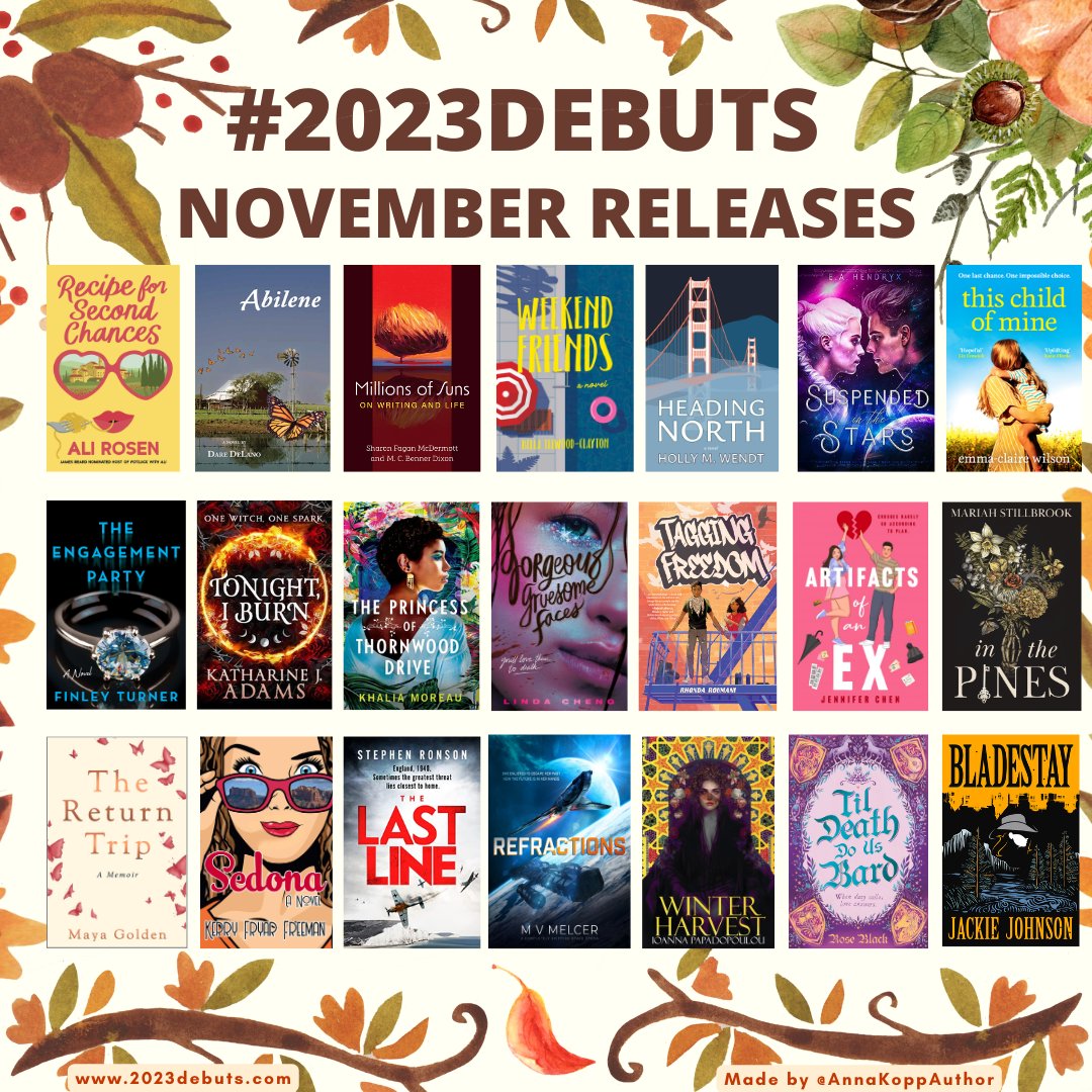 This month, we're thankful for the #2023Debuts books that are releasing in November!