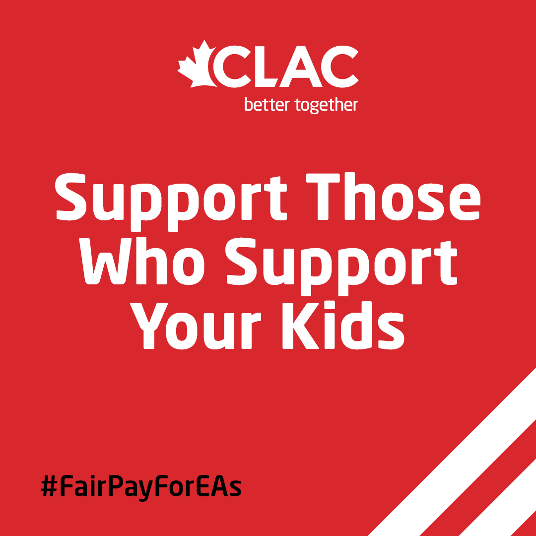 clacunion's tweet photo. @HanoverSD educational assistants need your help!
 
These CLAC members have taken to the picket line today to tell their employer they deserve a living wage. Share their message and stand behind these proud workers! #FairPayforEAs #HanoverSchoolDivision #SteinbachMB #strike https://t.co/xByoYTIVAa