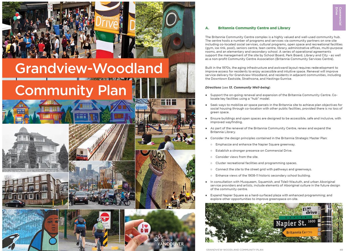 "Support the on-going renewal and expansion of the Britannia Community Centre" direction in Grandview-Woodland Community Plan, passed by City Council. Planning staff made the renewal of Britannia a highlight of the plan <a href="/andrew_pask/">andrew pask</a> #vanpoli