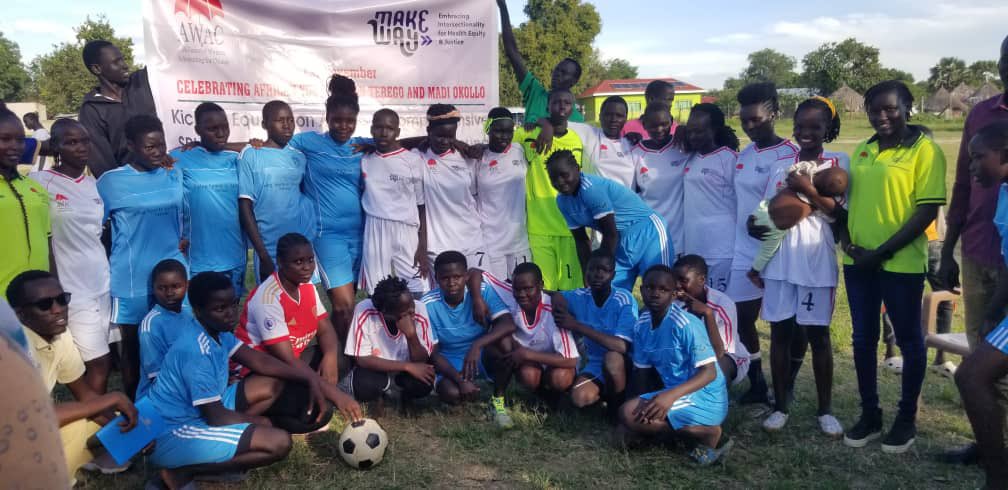 awacuganda's tweet image. Today, we celebrate #AfricanYouthDay in Terego and Madi Okollo districts (Rhino Camp) in style! We’re using football as a platform to raise awareness abt SRHR and advocating for grassroots change. Community leaders, health workers, &amp;amp; youth leaders are present. 
#MakeWayProgramme