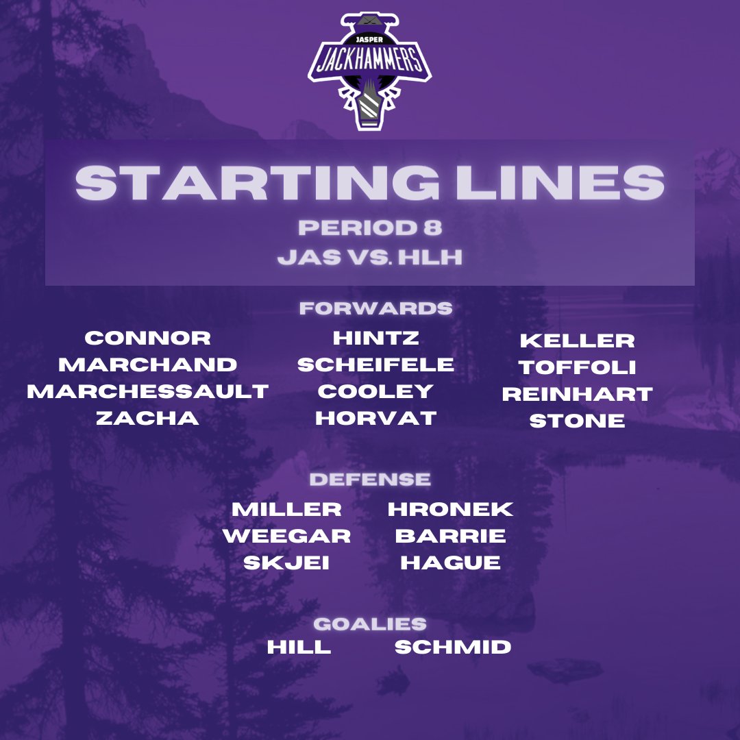 JackhammersCCHL's tweet photo. Wondering where are starting lineups were yesterday? Well, we forgot. 

Anyhow, here are the starting lineups for your Jasper Jackhammers!

#JackedUp https://t.co/L0NzCgcWye