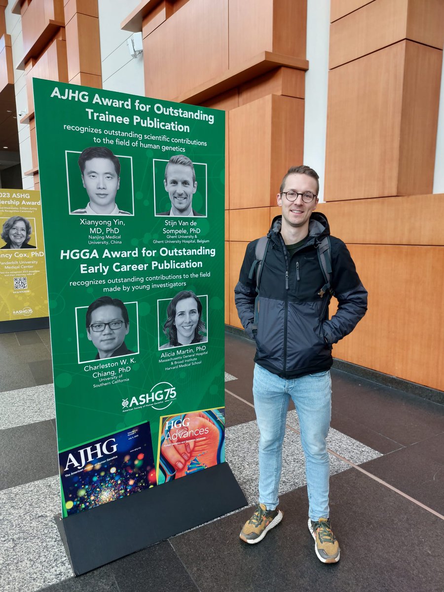 📢 Stijn Van de Sompele wins an AJHG Award for Outstanding Trainee Publication for his #multiomics work disentangling a retinal #enhanceropathy PMID:36243009 <a href="/GeneticsSociety/">ASHG</a> 
Former debaerelab.com, now <a href="/cmggent/">cmggent</a> staff <a href="/uzgent/">UZ Gent</a> <a href="/ugent_fge/">UGent Geneeskunde & Gezondheidswetenschappen</a> Congrats Stijn! 👌🏆#proudPI 📢