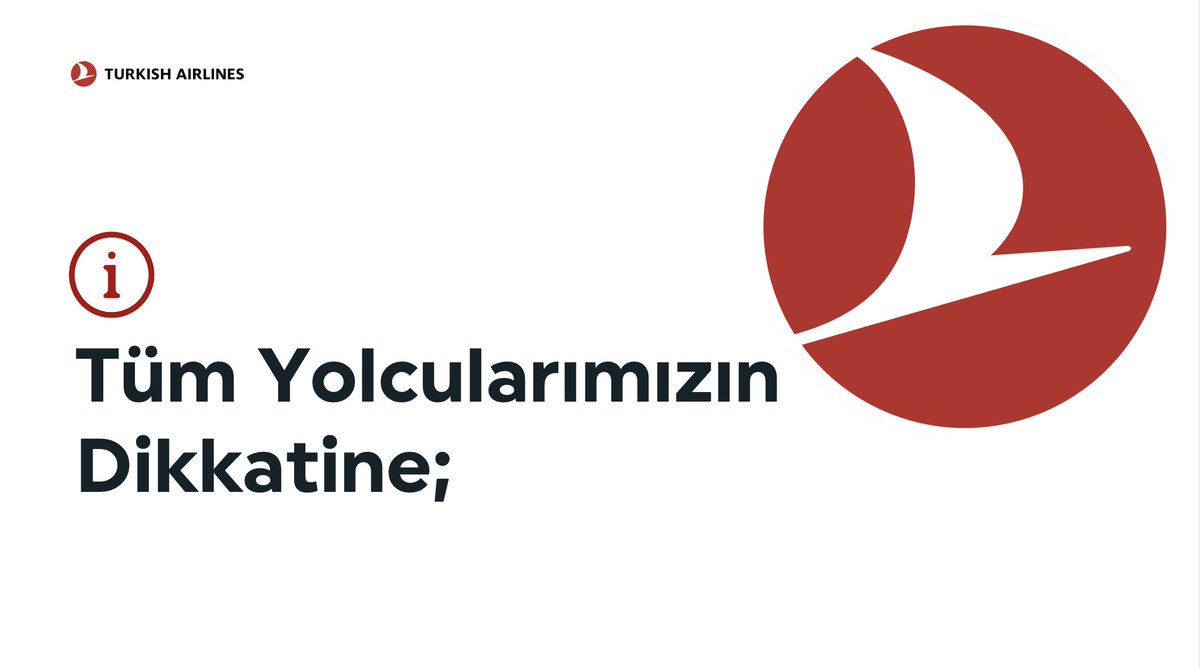 ℹ Bilgi teknolojileri altyapısında yaşanan genel arızadan dolayı sistemlerimizde kesintiler yaşanmaktadır. Bu nedenle İstanbul Havalimanı (IST) ve Sabiha Gökçen Havalimanı (SAW) kalkışlı gerçekleşmesi planlanan 1 Kasım 19:00 - 22:00 (TSİ) arasındaki seferlerimiz iptal…