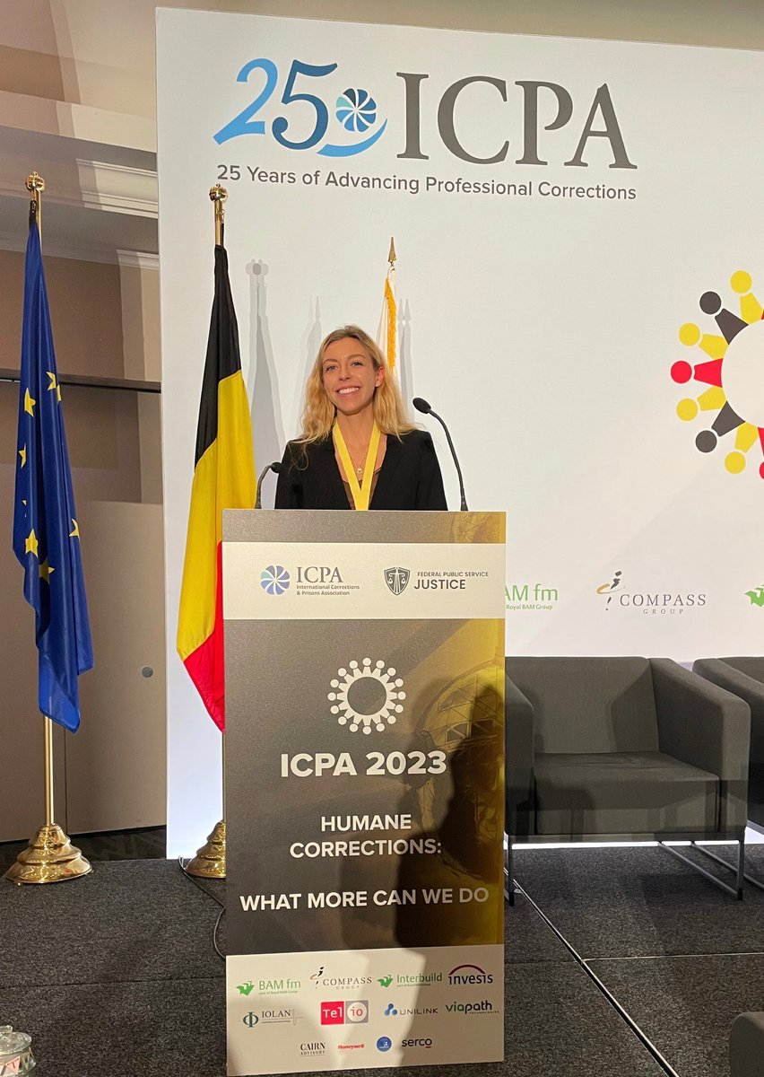 HelenKosc's tweet photo. 800 delegates from 78 countries gathered for the International Corrections and Prisons Association’s Annual Conference in Antwerp @icpaadvancing 

I had the honor of presenting my Doctoral Research Project: a long-term, ethnographic study of 150 prison-leavers over 18-months. https://t.co/NsYEhsbE6K