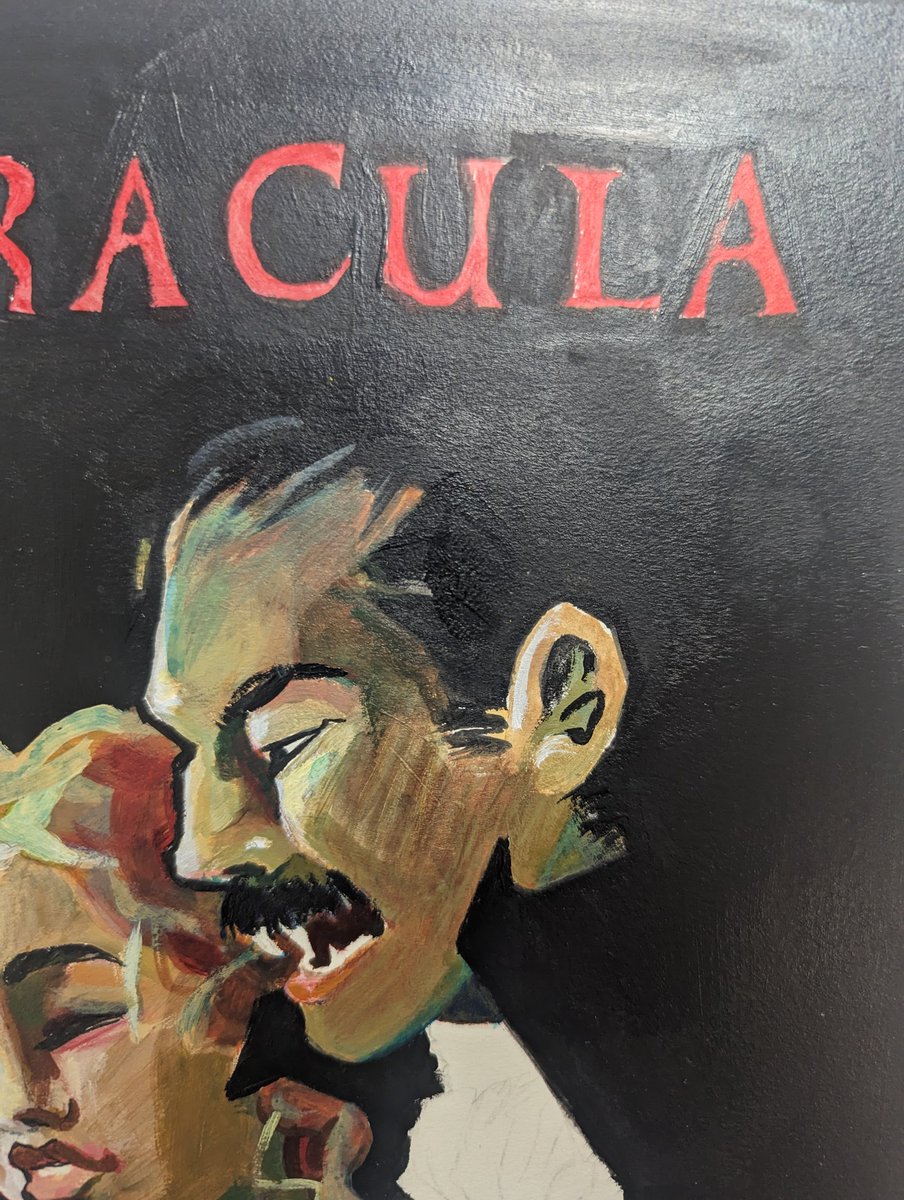 JustBeckah's tweet photo. Leyendecker's brush strokes inspired Dracula's face shown here. In the works. https://t.co/yPiJ8S9roX