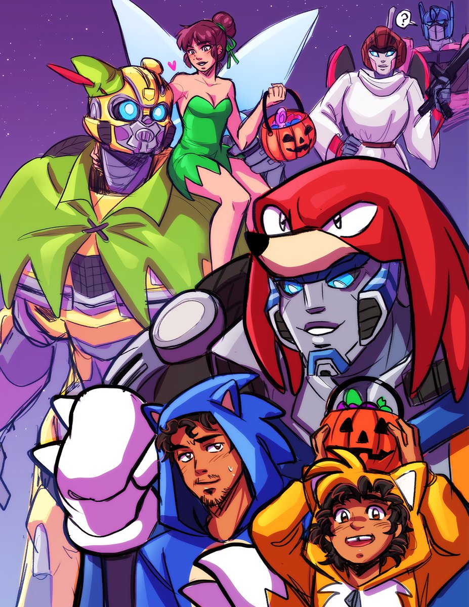 YoukaiYume_Art's tweet photo. I didn't quite make it in time for Halloween but it will always be Halloween in my heart. Trick or Treating! Optimus is supervising. https://t.co/xJek2BxK8P
