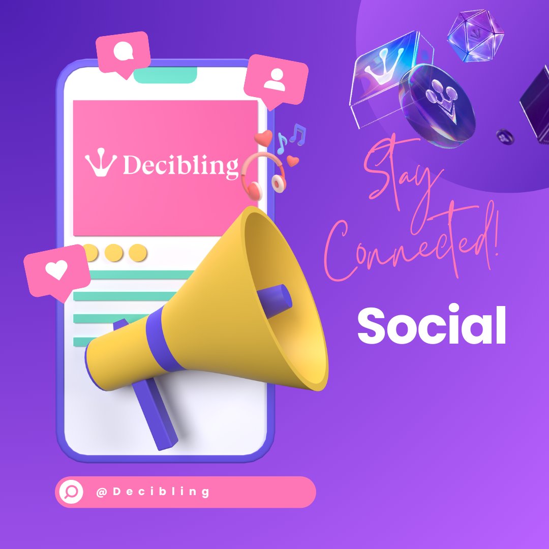 🎶Decibling to continue its journey with a dedicated Social network for Members and Artists Decibling.

🔆This social network will bring new and unique experiences to music fans, while also helping to connect artists and fans more effectively.

🔑𝐃𝐞𝐜𝐢𝐛𝐥𝐢𝐧𝐠 𝐬𝐨𝐜𝐢𝐚𝐥