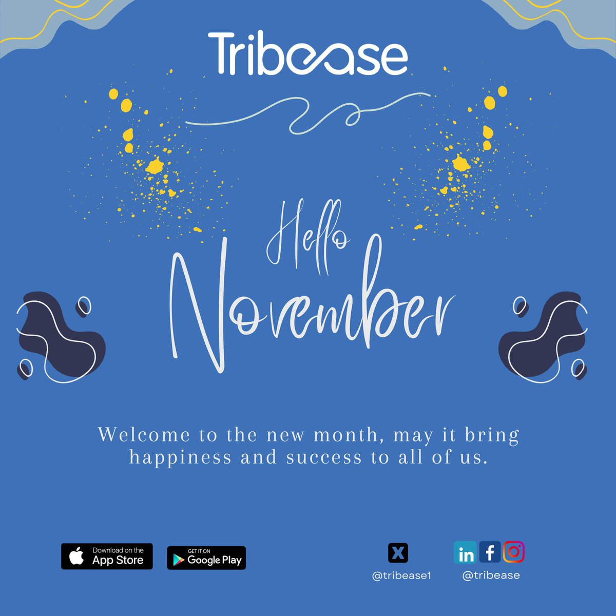 tribeaseflex's tweet photo. HAPPY NEW MONTH TRIBE!!! May this month bring forth ease and joy.
It’s a new month, do yourself a favor this month by checking out Tribease if you haven’t.
Find us on Andriod and IOS.✅
#tribease #tribeofease #businesstips #fintech #business #smallbusiness #money https://t.co/WhnuoKAAuN
