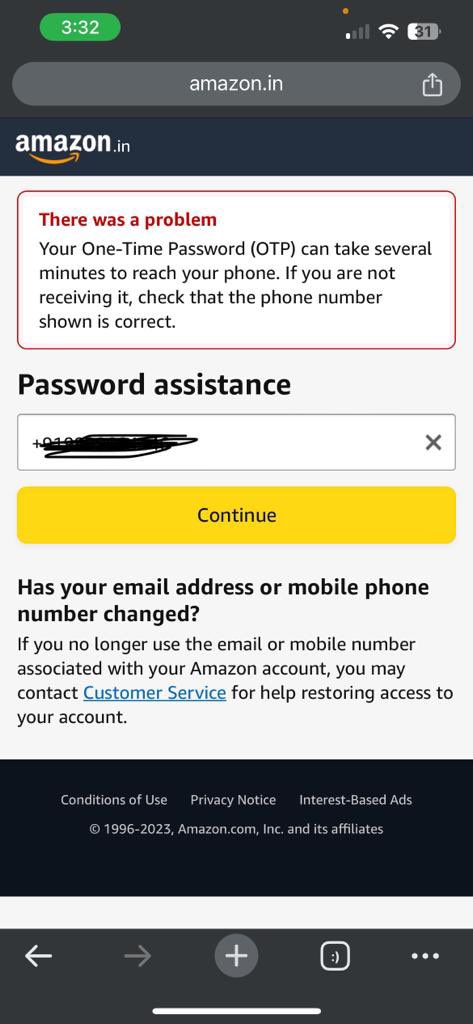 Singhal0Sid's tweet image. &quot;Hey @amazonIN , despite multiple calls to your support team, I&apos;m still not receiving the OTP for my account. Can we get this resolved ASAP? Customer service should be better than this. #AmazonSupportFail&quot;
