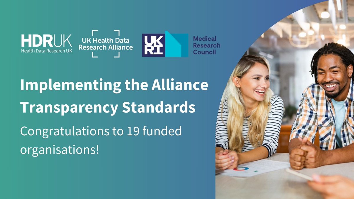 🎉 19 organisations have been awarded @The_MRC funding to implement the Alliance Transparency Standards, improving transparency and accessibility of their processes for accessing health datasets for research. View the list of funded organisations: hubs.li/Q027mtM-0