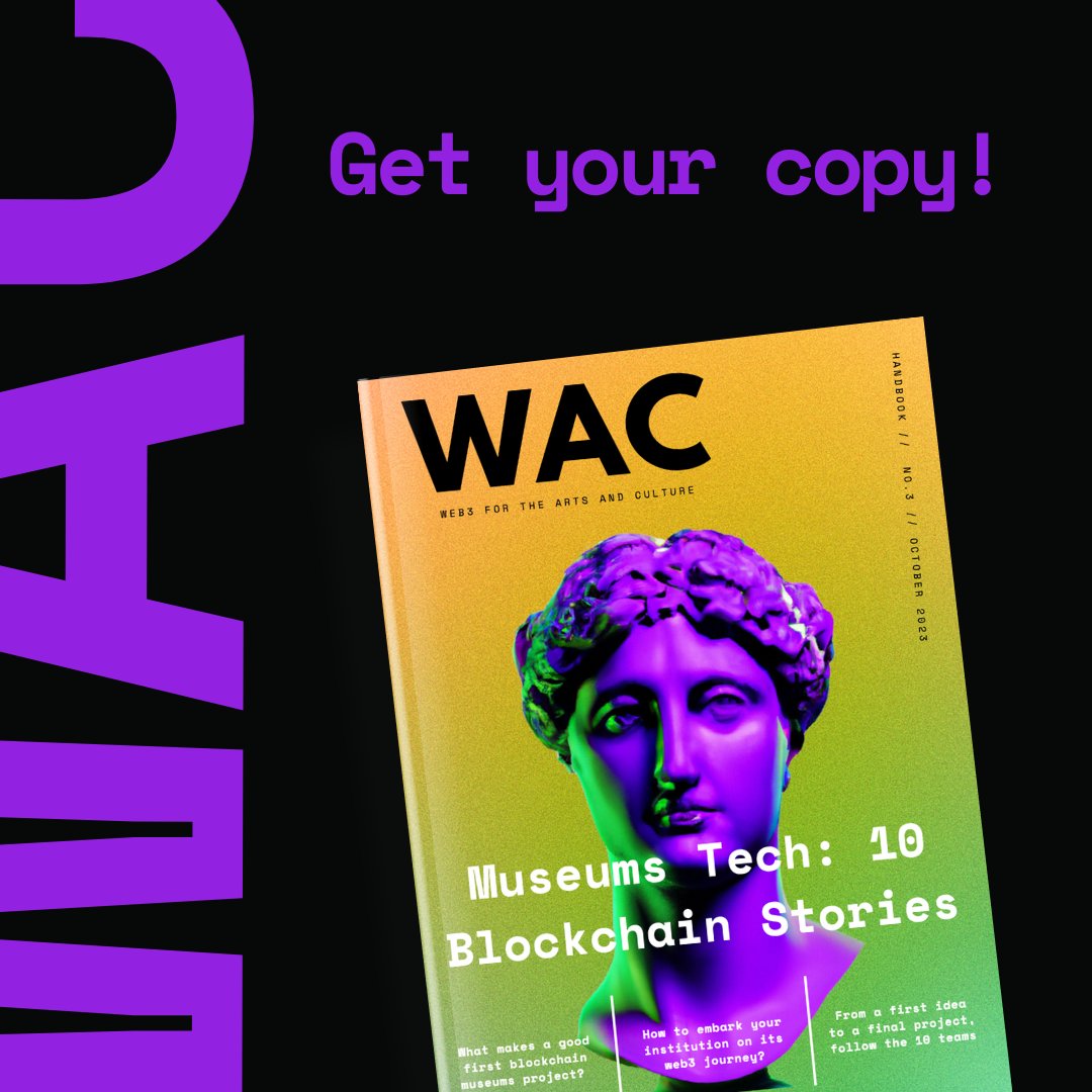WeAreMuseums's tweet photo. WAC Handbook #3 is OUT 🥳

Beacon from WAC Lab, it presents 10 use cases of blockchain tech by museums, with stories by @MuseeOrsay @HEK_Basel @HausderKunst @RCA @ism__berlin @mmcasrilanka @MinistereCC  

🎁 https://t.co/W4Ecb64thx

Powered by @tezos 
In collab. w/ @lalart2018 https://t.co/VX5S4S5wsp
