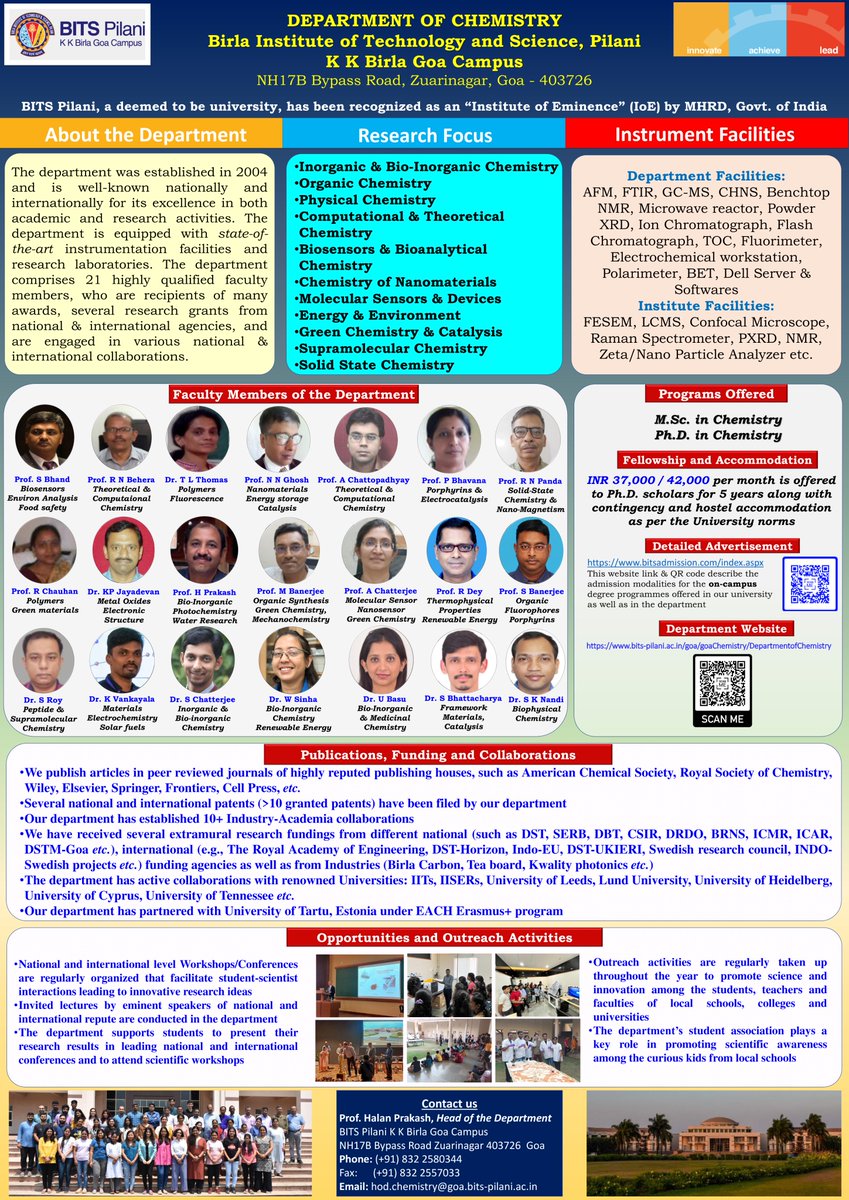 Department of Chemistry BITS Pilani Goa tweet media