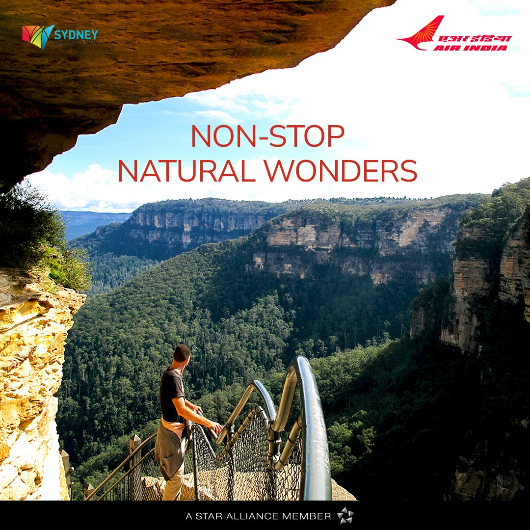 airindia's tweet photo. Enjoy non-stop experiences, by spending less time in the air and more time in Sydney. Save your travel time with direct flights from Delhi to Sydney.
@destinationnsw
#FlyAI #AirIndia #DestinationSydney #NonStopExperiences #NonStopFlying https://t.co/nloD6zIxc8