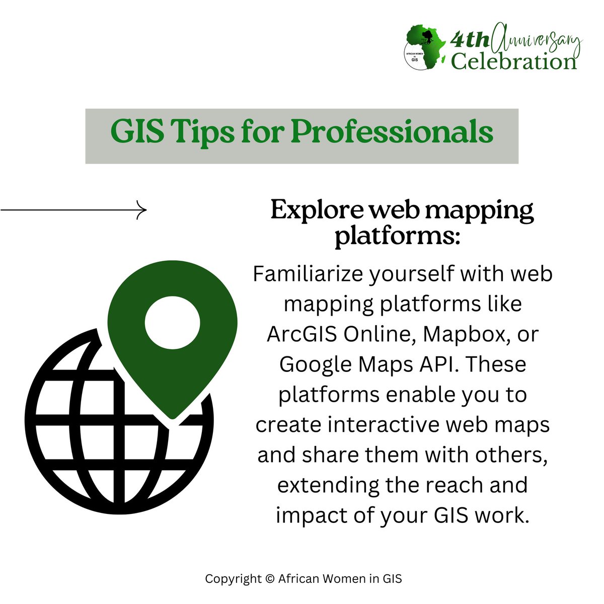 africwomeningis's tweet photo. Here are some popular web mapping platforms that you can explore:
1. Google Maps: https://t.co/CsQp85AScW
2. OpenStreetMap: https://t.co/HvY3mRIJDH
3. Mapbox: https://t.co/lnZVEiVJXB
4. Esri ArcGIS Online: https://t.co/3mUQYMj8sQ

#AfricanWomeninGIS #GIS4Africa #womeninstem https://t.co/2OvBRVFAxg