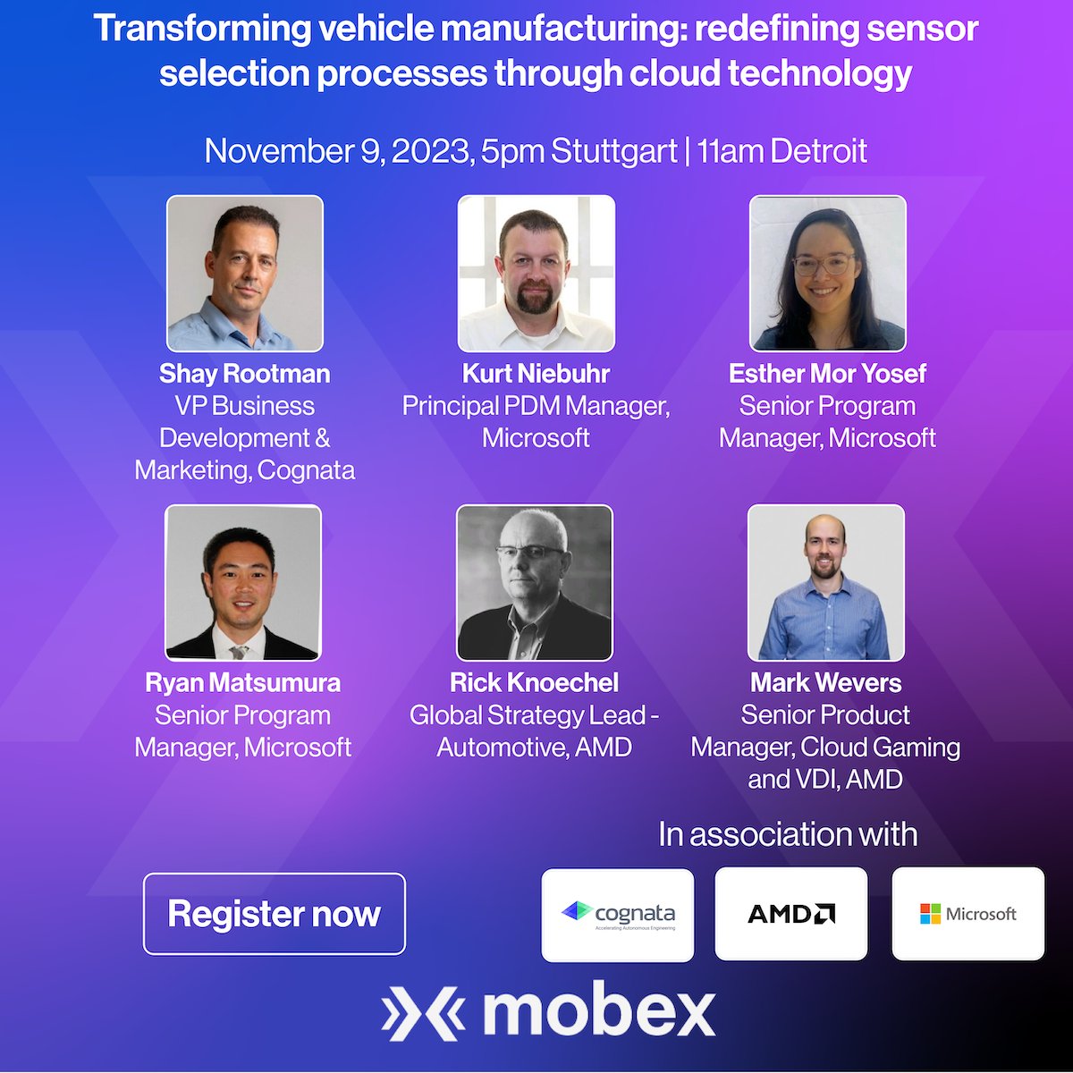 Live webinar: Transforming vehicle manufacturing: redefining sensor selection processes through cloud technology by <a href="/CognataAI/">Cognata ltd</a>  <a href="/Microsoft/">Microsoft</a>  <a href="/AMD/">AMD</a> . November 9, 2023, 5pm Stuttgart | 9:30pm Mumbai | 11am Detroit. Register free: tinyurl.com/5n6v46jj