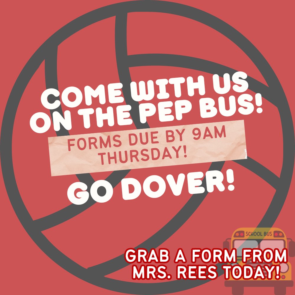 Crimson Crew🌪 (@doverstudents) on Twitter photo Collecting forms starting today!  The bus is filling up, but there is plenty of room for YOU!  🚌 🌪️ 🏐 ♥️🩶🤍 Collecting forms starting today!  The bus is filling up, but there is plenty of room for YOU!  🚌 🌪️ 🏐 ♥️🩶🤍