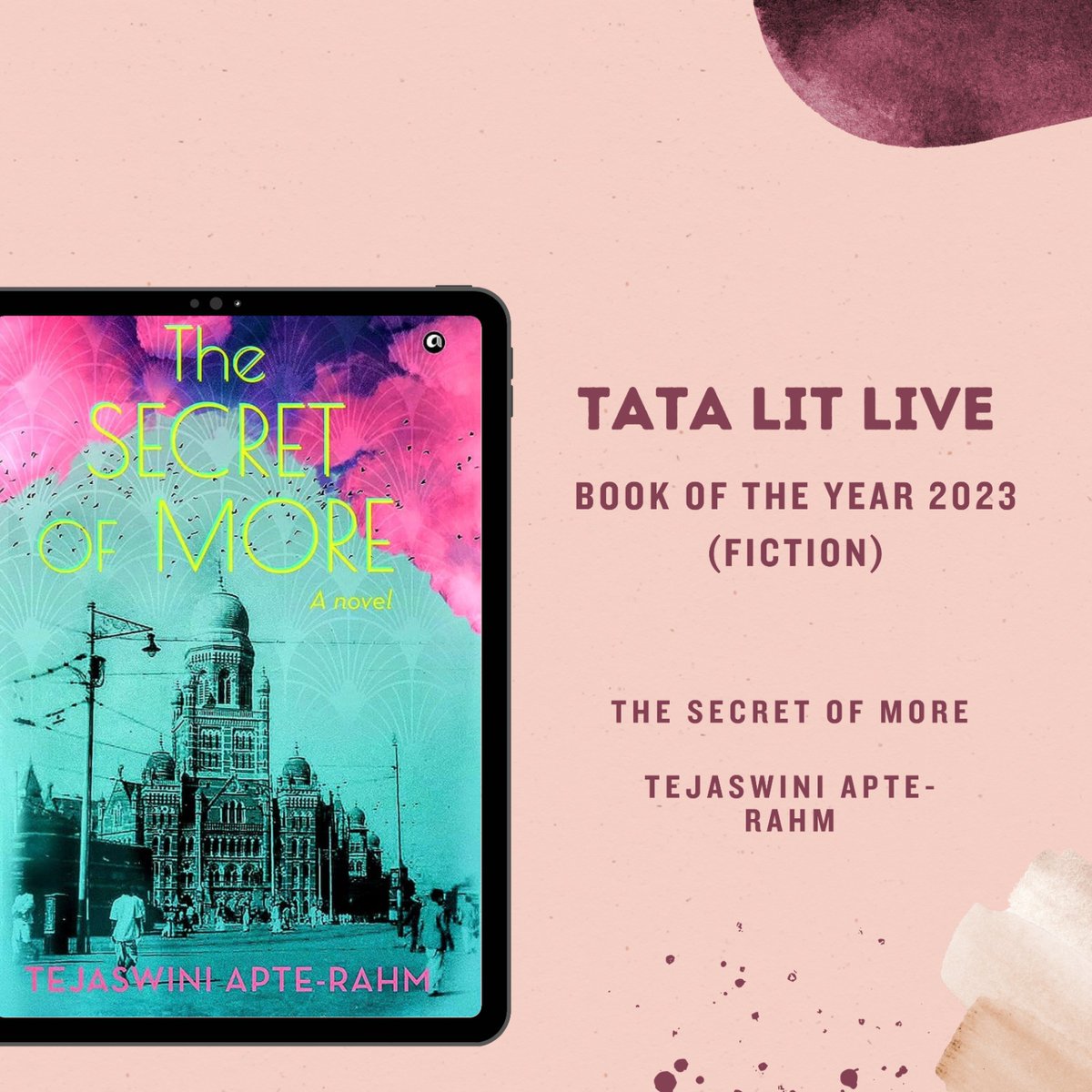 bookventuresin's tweet photo. Hyperglot Review
TATA LIT LIVE BOOK OF THE YEAR AWARD 2023 (Fiction)

The Secret of More - Tejaswini Apte-Rahm (@Tejaswini_Apte)

@AlephBookCo

Visit our website for Previews and Final Reviews without any spoilers.

Link in bio https://t.co/5oV2qW9jtu