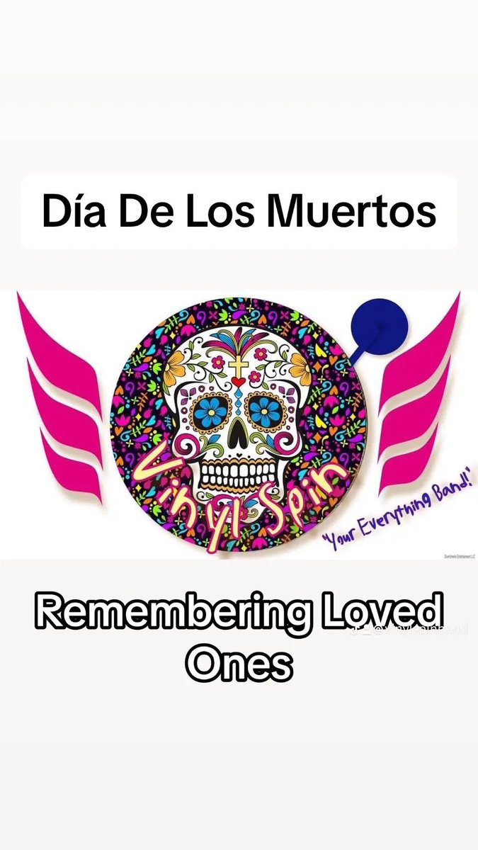 VinylSpinBand's tweet photo. Join us as we embrace the beautiful tradition of Día De Los Muertos to remember our loved ones. Let's come together to celebrate this meaningful day, reflecting on the importance of family, culture, and remembrance. 💀🕯️ #DíaDeLosMuertos #VinylSpin #RememberingLovedOnes https://t.co/Ii0W2vWudT
