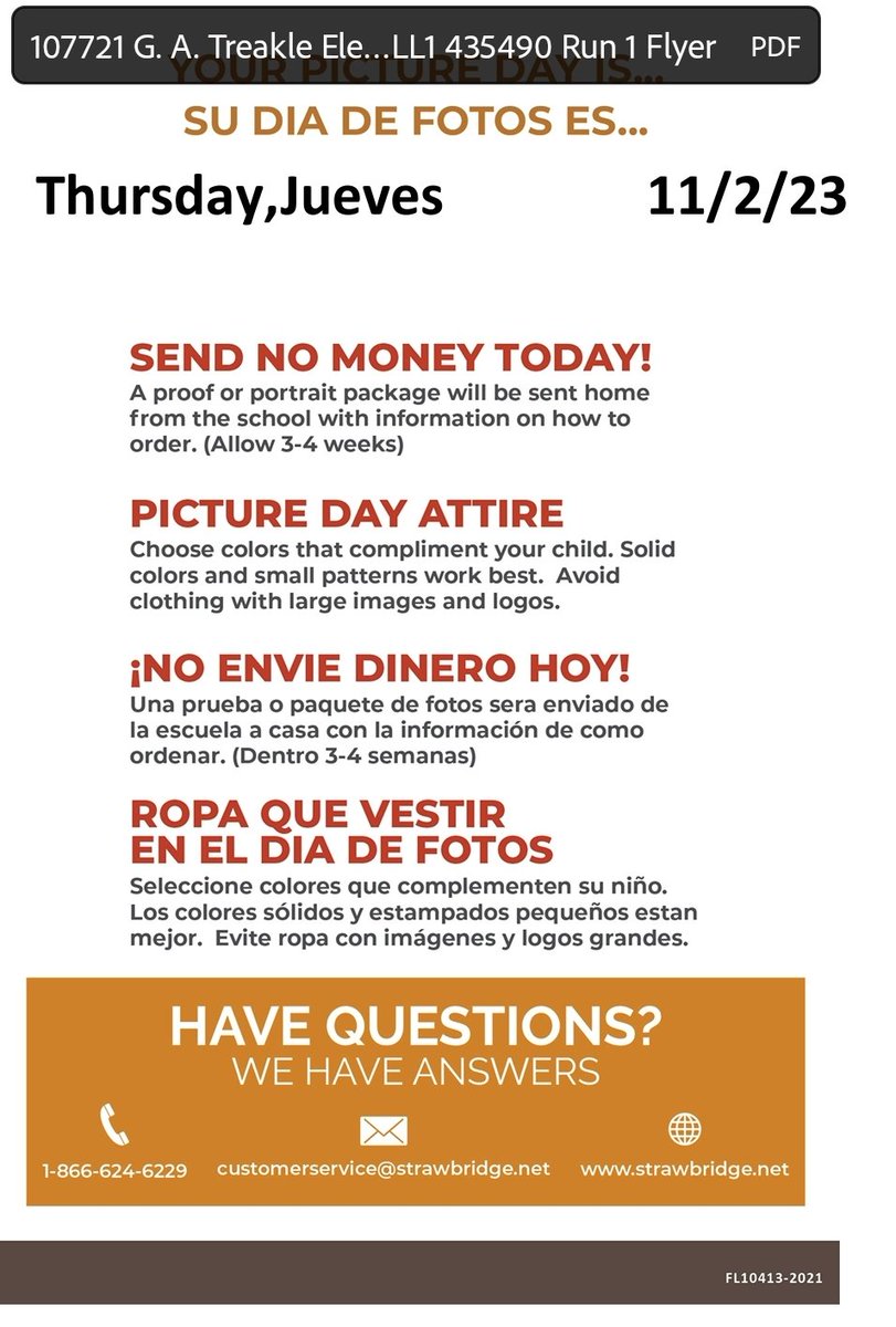 SchoolTreakle's tweet photo. Treakle Families: Save the date for ourππFall Picture DayπΈ TOMORROW, Thursday, November 2nd. A flyer was sent home from the school with more information about ordering! #TreaklePride #FallPictureDay https://t.co/T8JodjH04I