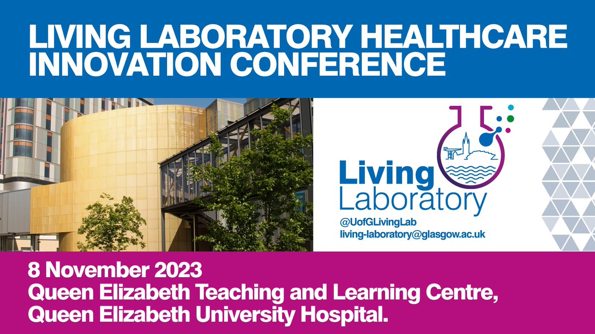 UofGLivingLab's tweet photo. The Living Laboratory Healthcare Innovation Conference is happening today!

Showcasing the power of the triple helix approach in supporting healthcare innovation.

Come and hear from the @CSO_Scotland and other key thought leaders in precision medicine. https://t.co/u8YNMnBcjB