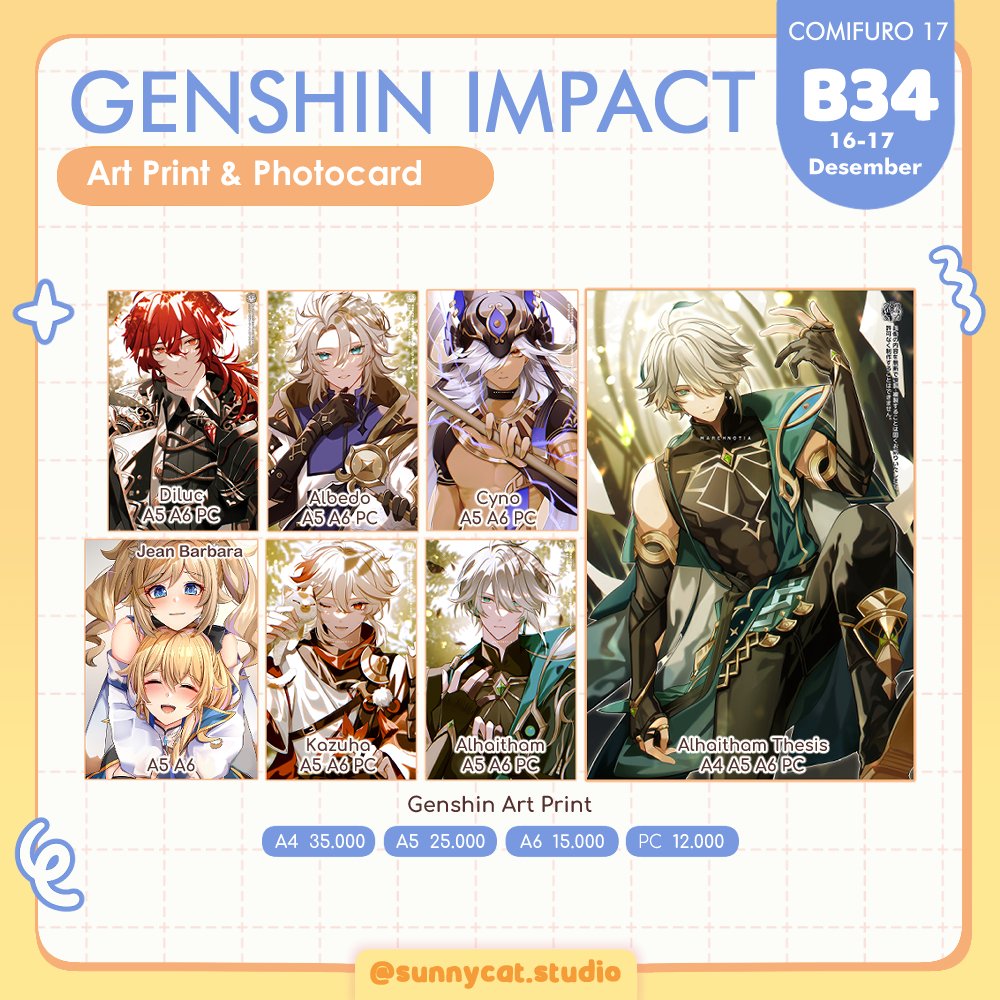 nadhh20's tweet photo. #Comifuro17 #CF17  Open Pre-Order BATCH 2!
Booth: SunnyCat Studio B-34 Day 1-2
🗓️ 1-15 November 2023
🔗 Form PO: https://t.co/cE3bfHAcjY

RT is appreciated! 🥹✨
#Genshinlmpact #HonkaiStarRail https://t.co/9wS6H1CAzq
