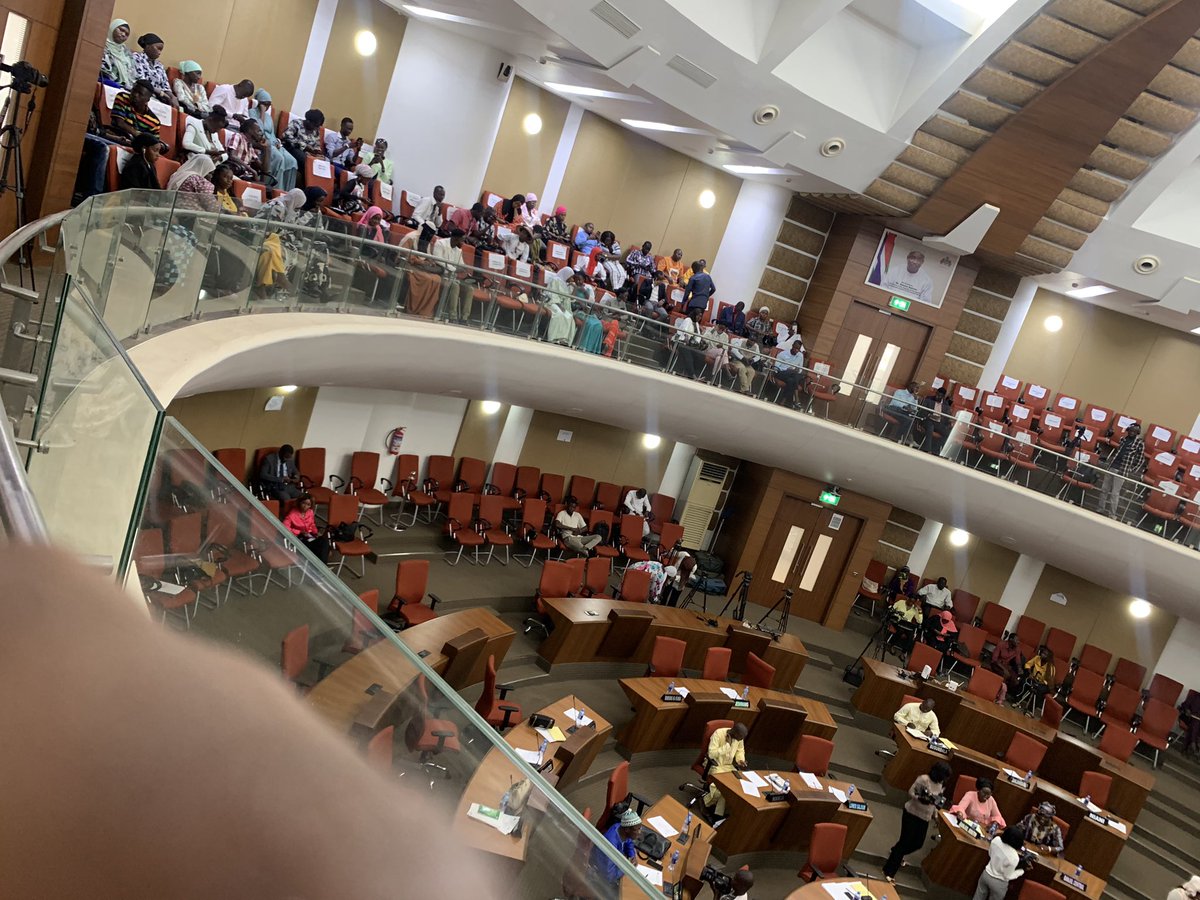 GambiaNYP's tweet photo. Today our Members are here at the National Assembly chambers to observe the first #Extra_Ordinary Session of the 2023 legislative year.
Today the House will look at the ff Bills;
➡️ The Victims Reparations Bill, 2023
➡️ The Ban from Public Office (TRRC) Bill, 2023.
#NYP2023 https://t.co/tzrAd1RhbU