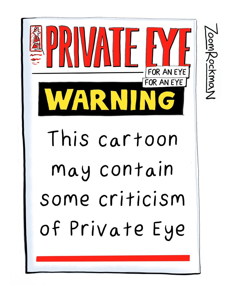 Zoom Rockman (@the_zoomcomic) on Twitter photo After 6 years and 137 cartoons published I’ve quit <a href="/PrivateEyeNews/">Private Eye Magazine</a>
Following their incendiary cover of issue 1609 I received a death threat which I made them aware of and received no response. After 6 years and 137 cartoons published I’ve quit <a href="/PrivateEyeNews/">Private Eye Magazine</a>
Following their incendiary cover of issue 1609 I received a death threat which I made them aware of and received no response.