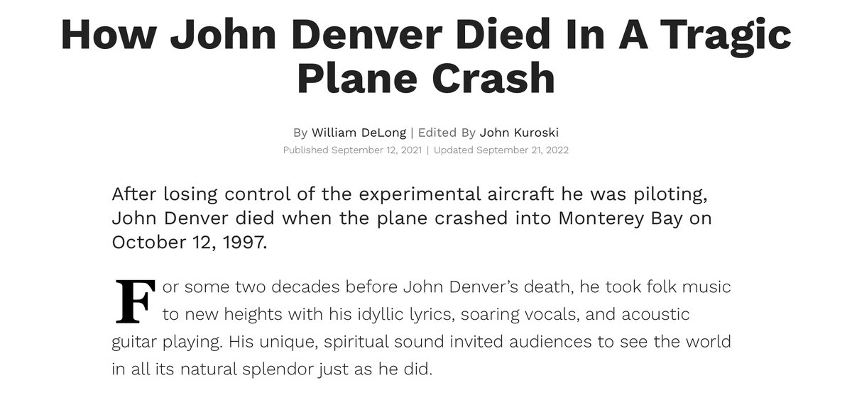 ItsAllATheatre's tweet image. #WorldStage #ScriptedReality #Masonic
The character ‘John Denver’. In staged theatre, a ‘character’ may ‘die on stage’ but the ‘actor’ lives in reality ‘off stage‘ & goes on to a new ROLE on stage — or retires from acting.
Masonic Ritual Theatre. ‘Coincidences‘ everywhere.
