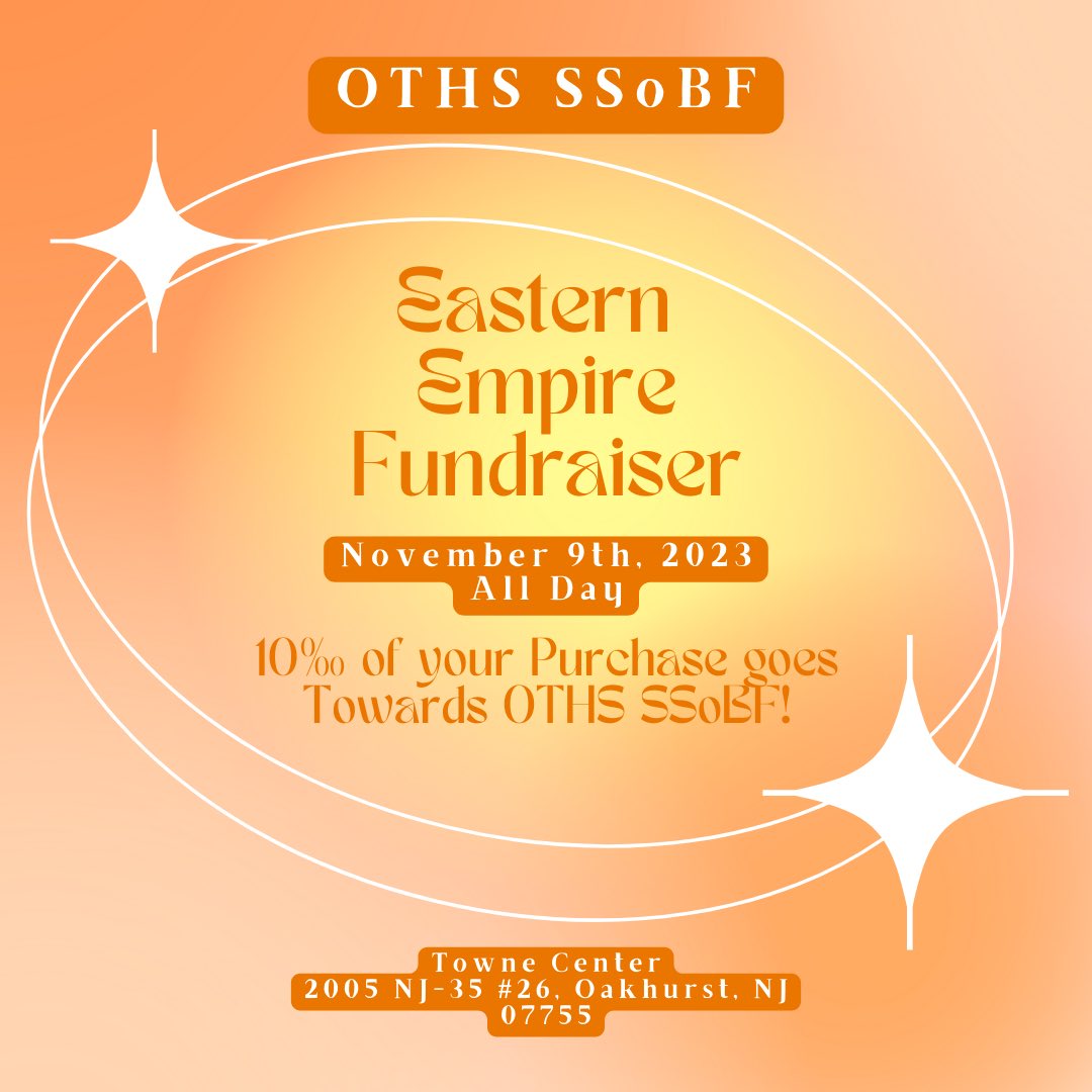 SpartanSofBF's tweet photo. Please join us Thursday, November 9th, to fundraise at Eastern Empire in Towne Center in Oakhurst! If you mention that you are there to support OTHS SSoBF all day, 10% of your purchase will go towards our club. We hope to see you there! https://t.co/YmpiGnvdSC