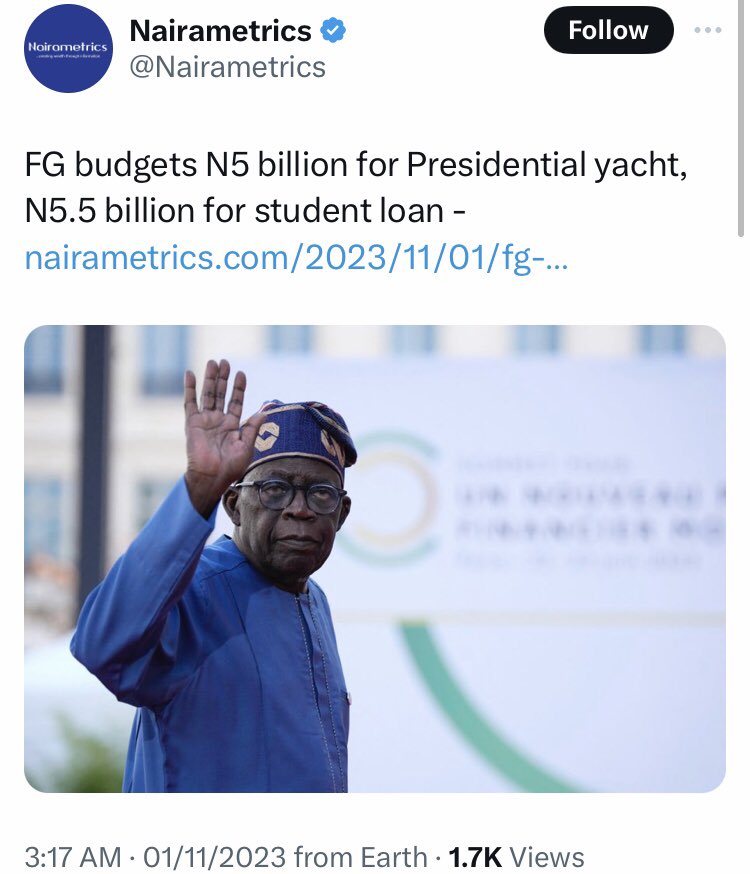firstladyship's tweet image. Peter Obi will never spend N6.9 billion on buying luxury cars &amp;amp; SUVs for himself &amp;amp; his wife, while families in Nigeria are hungry.

Tinubu has budgeted a whooping N5 billion for his luxurious Presidential yacht, &amp;amp; a mere N5.5 billion for the Student Loan Scheme for the entire…
