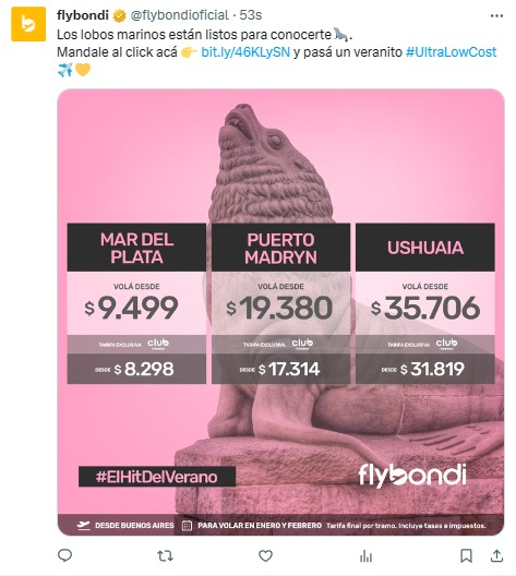 adrianratam's tweet photo. ¿¿Error en una publicación de @flybondioficial o UN NOTICIÓN?? 😱😱😱

¿¿Vuelos #UltraLowCost a Mar del Plata?? 🤯🤯🤯

Pero la publicación ya no está... chan chan chan

¿Error o  #ElHitDelVerano ?