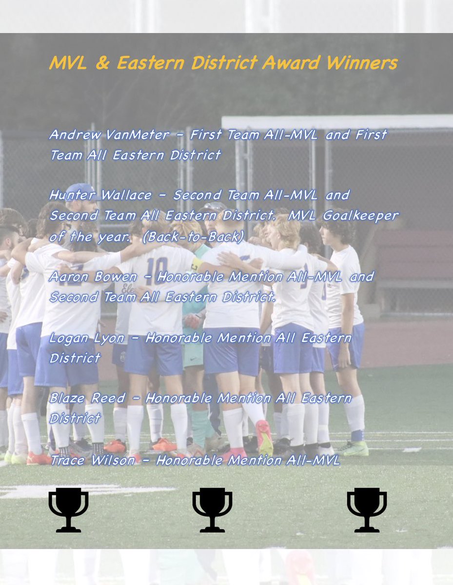 Congrats to our 2023, MVL &amp; Eastern District award winners! 🏆 ⚽️