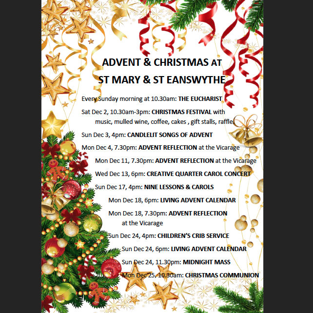 Join us at St Mary & St Eanswythe Church this Advent and Christmas - we have lots going on and plenty of opportunities to get involved, reflect on the year past, and find out what Advent and Christmas means to us #advent #christmas #folkestone