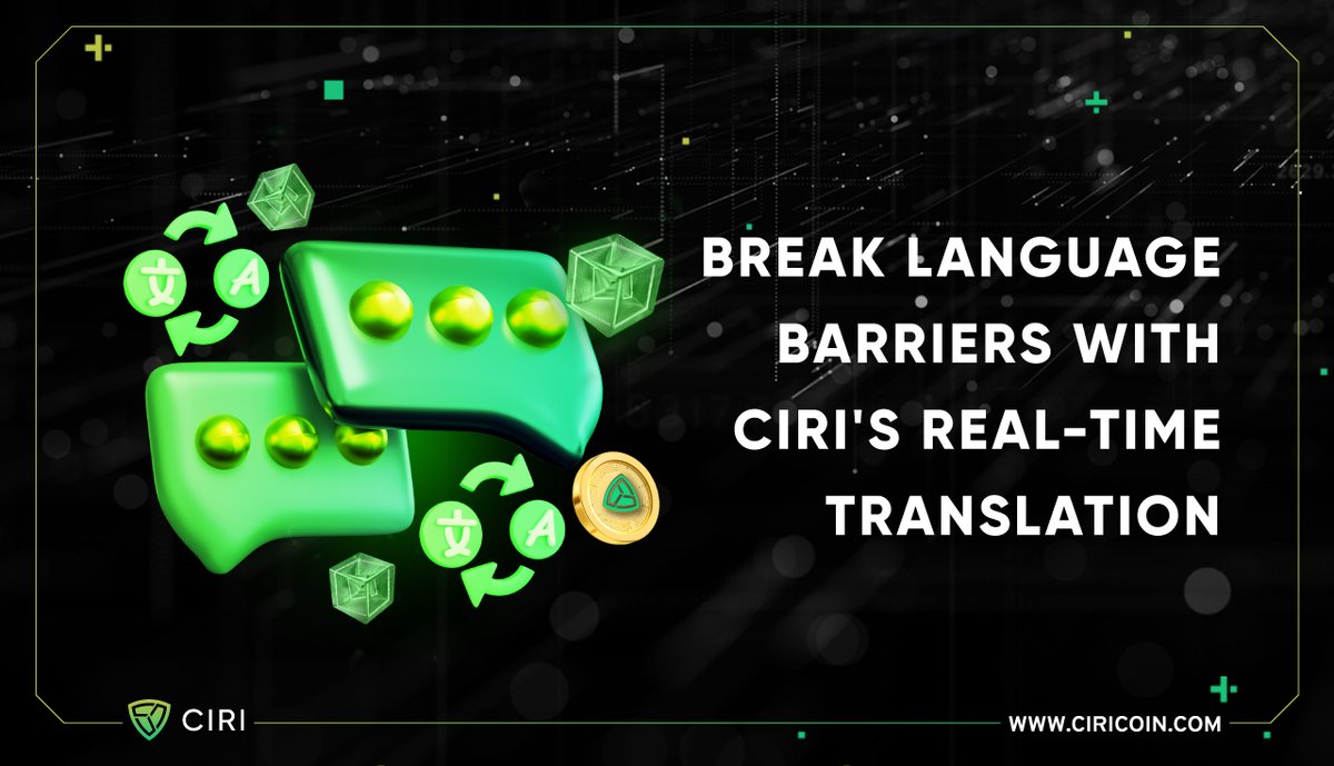 ciricoin's tweet photo. 📱CIRI's real-time translation makes the world your oyster.
Connect with the world🌎, chat, or video call with anyone, anywhere. Language won't stand in your way anymore! 🥳
Check the $CIRI website now 👉https://t.co/9T39AfF95q
#CIRICoin #CIRI #DecentralizedAPP #Messenger #SocialMedia