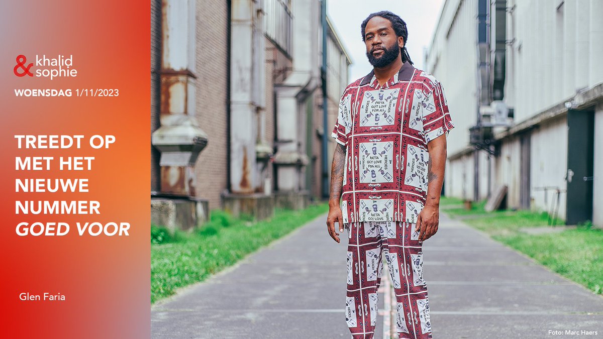 10 jaar na Glen Faria’s debuutalbum is er nu een nieuwe studioplaat. ‘FARIA’ kwam vorige week uit. Vanavond komt hij de uitzending muzikaal afsluiten met het nummer: Goed Voor! #KhalidEnSophie