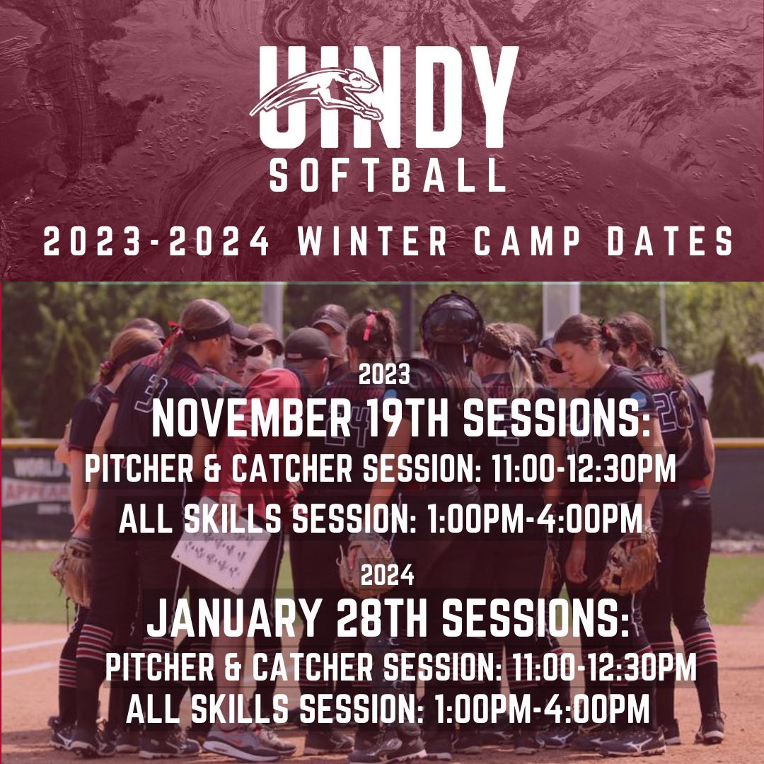 🚨🚨Upcoming camp dates 🚨🚨

Click the link to sign up today: uindysoftballcamp.totalcamps.com/shop/EVENT

#ONEHOUND 🤘🏼🐾