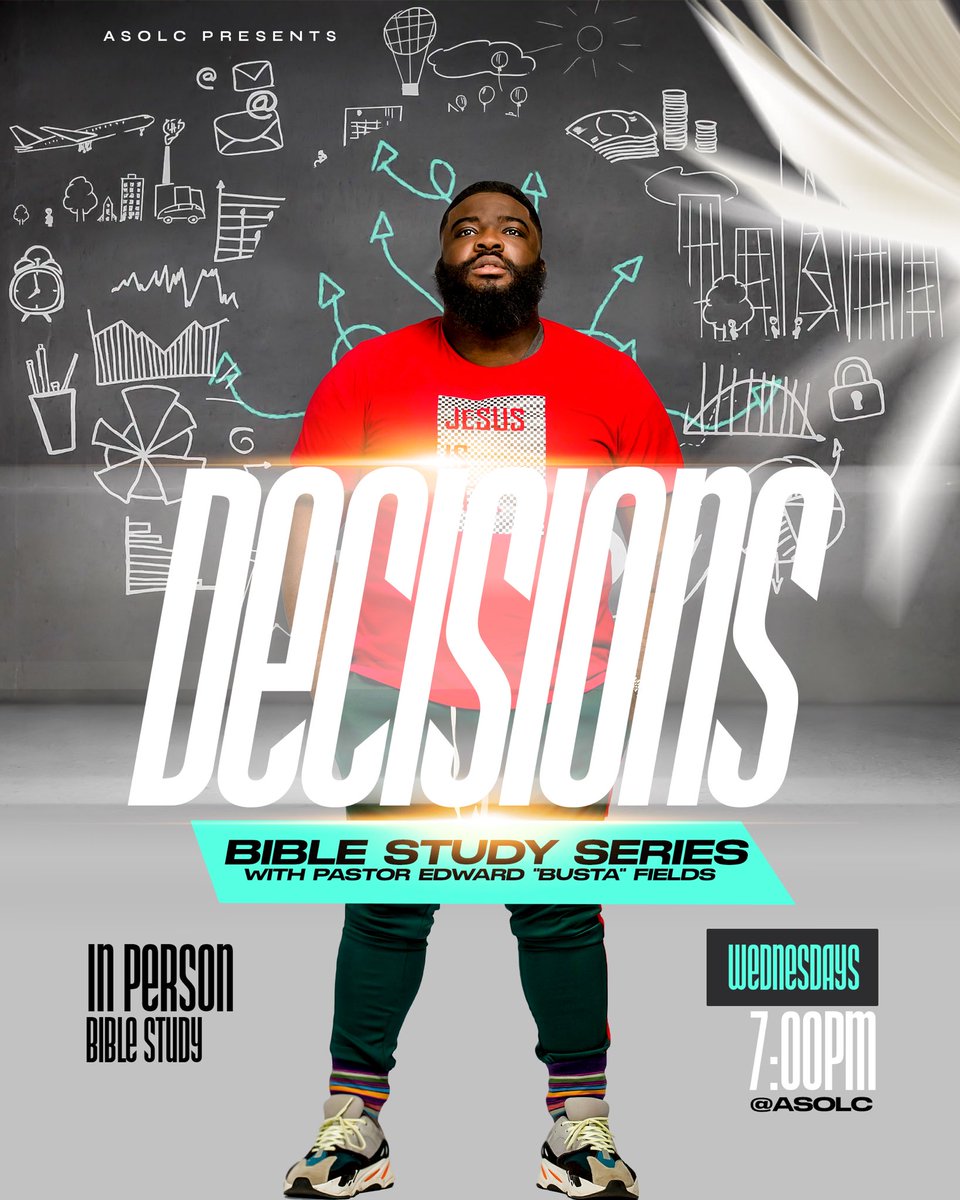 PastorBusta's tweet image. Bible Class TONIGHT: Part 2️⃣ of Decisions Series. Pastors preparing to go DEEP with tonight’s topic. You really don’t want to miss this. HEALING will come through this conversation. 7pm!

#ASOLC #WOW #PastorBusta #JustBusta #TheSeed