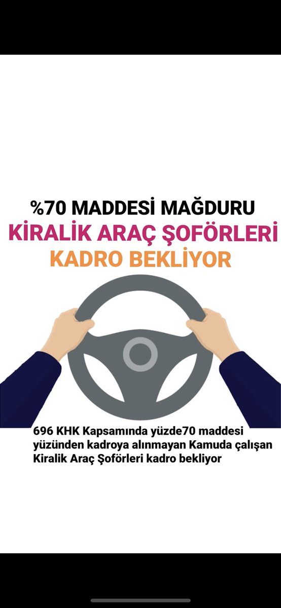 ManiFestoMontre's tweet photo. #TAŞERON

Kulaklarınızı Kapatmayın !! 

Duyum emekçinin sesini , Devlet sözü verdiniz! 

2017 de çıkan 696 sayılı khk ile Biz KİRALIK ARAÇ ŞOFÖRLERİNE Büyük bir haksızlık yaparak Taşeron Bıraktınız !! 

HAK VE ADALET İSTİYORUZ 🙏

@isikhanvedat @RTErdogan @ramazancan0071 @BY https://t.co/816ZnPwTgZ