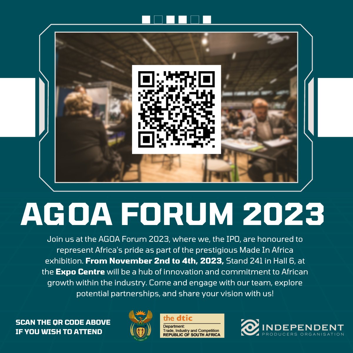 Join us at AGOA Forum 2023! Discover African pride at the prestigious Made In Africa exhibition. Visit Stand 241 in Hall 6 at the Expo Centre from Nov 2-4. Explore innovation, forge partnerships, and shape Africa's future with us! #AGOAForum2023 #MadeInAfrica #AfricanInnovation