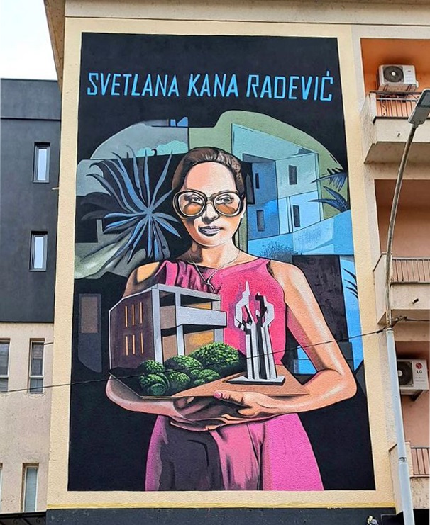 NLinBelgrade's tweet image. 🎨 At the same time we are thrilled to inform you that the mural in Podgorica dedicated to the first 🇲🇪 female architect Svetlana Kana Radević, as part of our #FemaleRoleModels project, is finished! ✨The inauguration will be held on Friday, 3rd November at 12:00! #shapingffp
