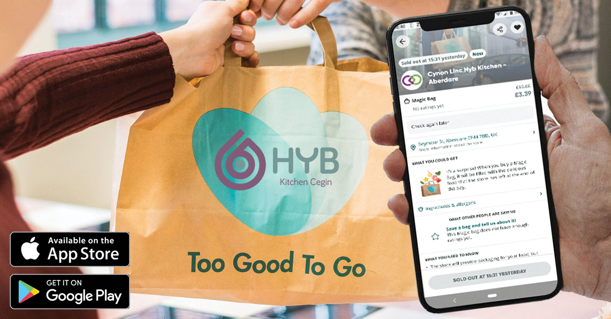 CynonLinc's tweet photo. The Hyb kitchen is on 'Too Good To Go', the free app for fighting food waste. Download the app and search for Cynon Linc to buy a Magic Bag of delicious unsold food from the Hyb. We update it in the afternoon, if we have unsold stock.
#toogoodtogo #magicbag #aberdare https://t.co/jPeZVOBU37