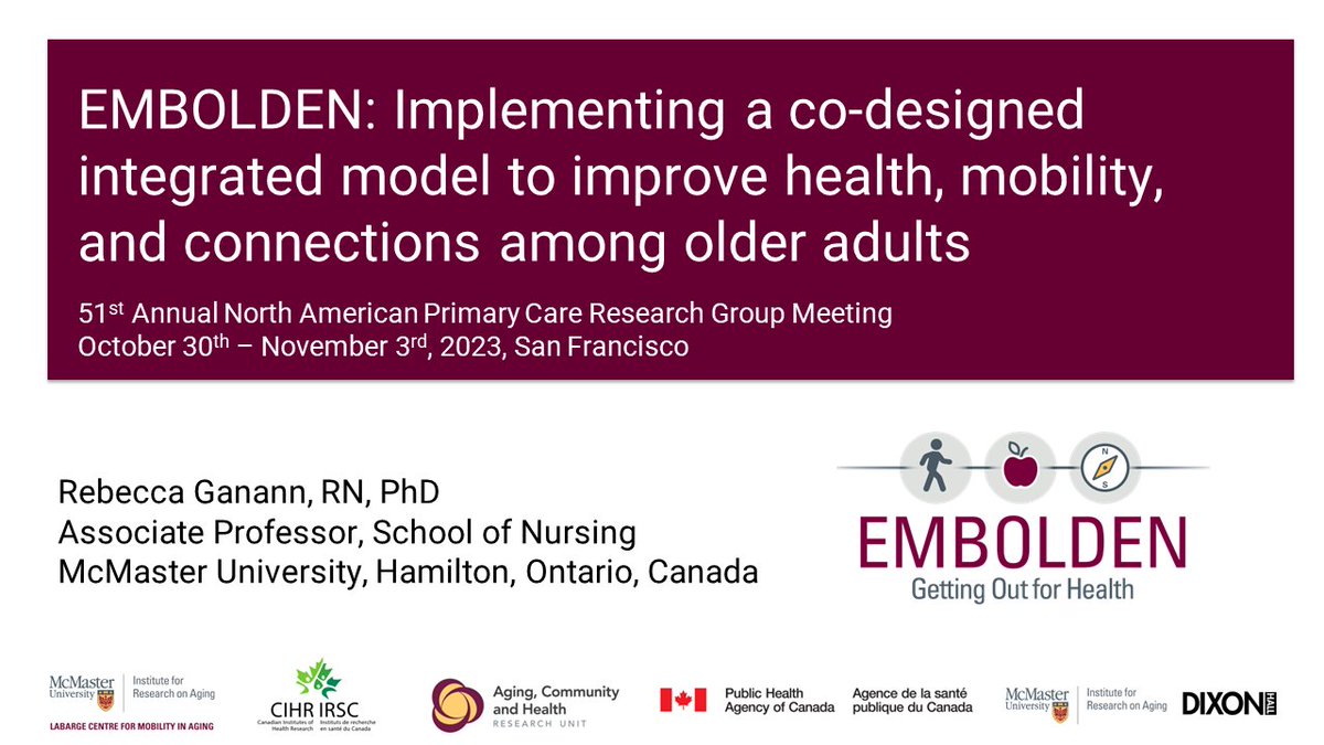 Embolden Study (@emboldenstudy) on Twitter photo Today @ 9:45AM EMBOLDEN Co-lead <a href="/RebeccaGanann/">Rebecca Ganann</a> will present in Franciscan A at #NAPCRG2023 on the implementation of our co-designed integrated care model! napcrg.org/conferences/20… <a href="/NAPCRG/">NAPCRG</a> <a href="/MIRAMcMaster/">MIRA McMaster</a> <a href="/macnursing/">McMaster School of Nursing</a> Today @ 9:45AM EMBOLDEN Co-lead <a href="/RebeccaGanann/">Rebecca Ganann</a> will present in Franciscan A at #NAPCRG2023 on the implementation of our co-designed integrated care model! napcrg.org/conferences/20… <a href="/NAPCRG/">NAPCRG</a> <a href="/MIRAMcMaster/">MIRA McMaster</a> <a href="/macnursing/">McMaster School of Nursing</a>