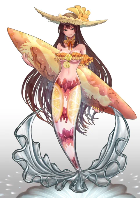 #紅茶の日 なので 檸檬紅茶パフェ柄人魚(再掲)