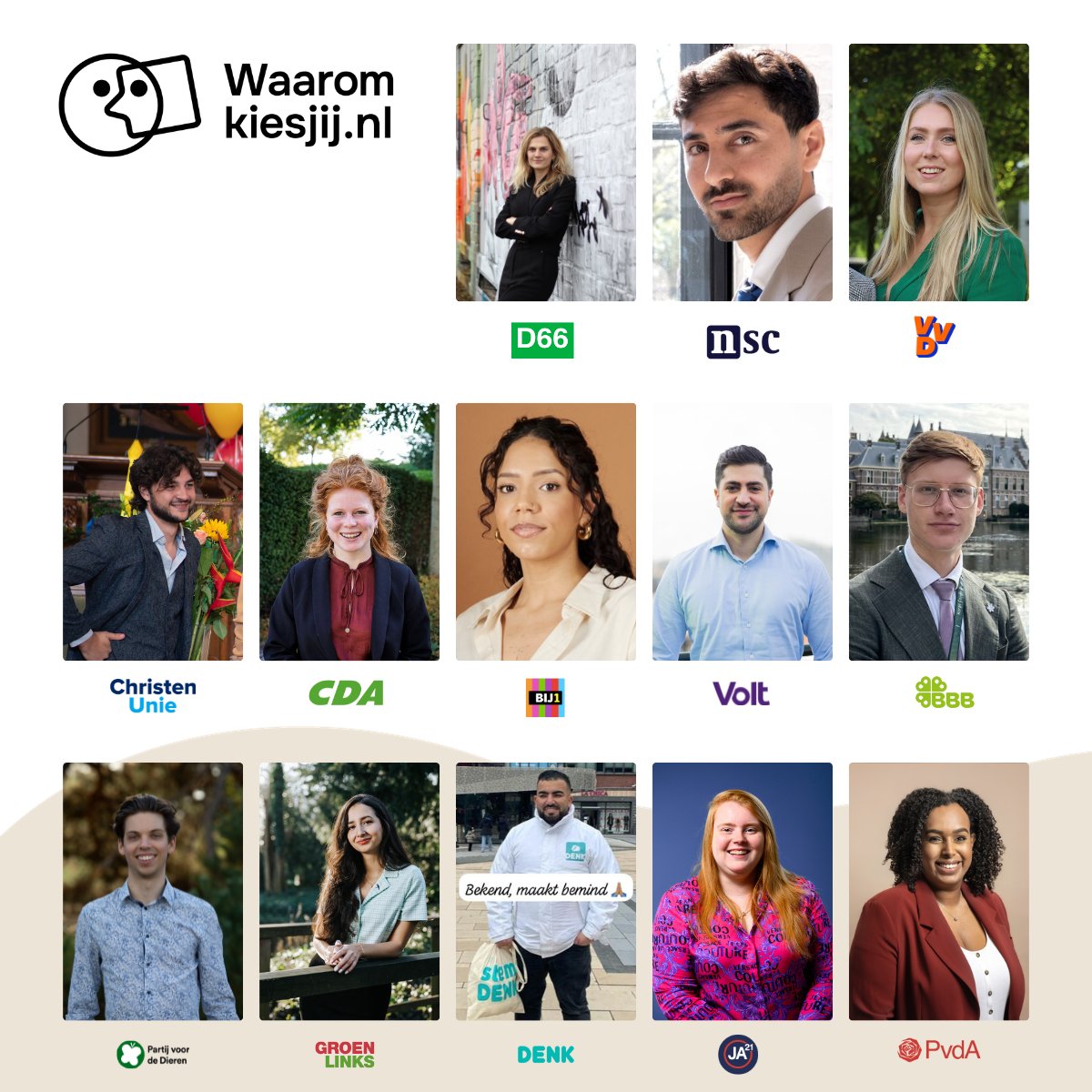 Vandaag lanceren wij met trots de allereerste Waaromkiesjij.nl / Bubbel ambassadeursgroep! En wat voor één!

De missie is helder: samen doorbreken we in aanloop naar de verkiezingen zoveel mogelijk bubbels en brengen we het publieke debat écht tot leven!