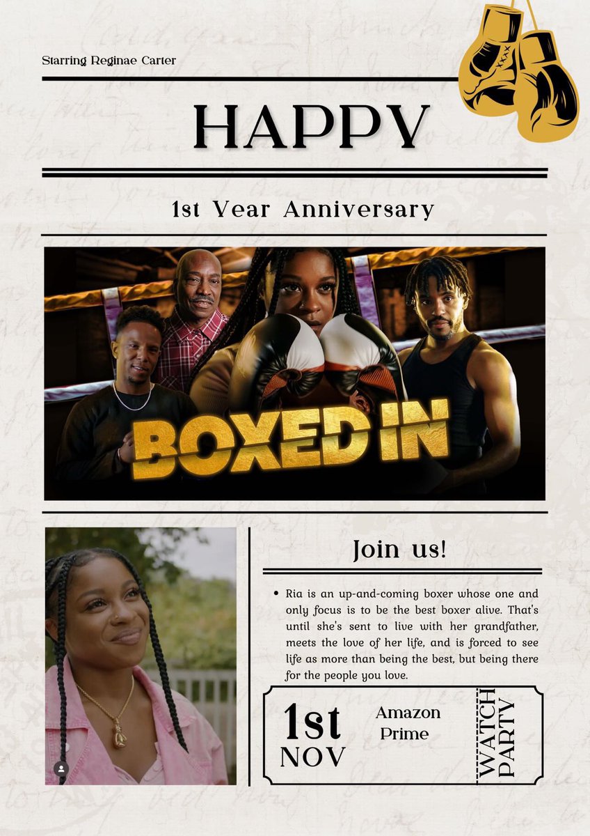 #NaeDay 1 yr anniversary of the amazing movie #BoxedIn 🥊

#ReginaeCarter
#BoxedIn
#1YrAnniversary