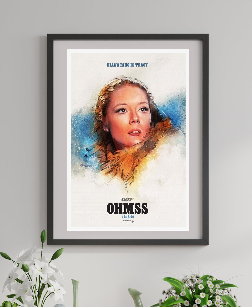 For big budget, 007 films the earliest posters are released way in advance of the movie. This is a teaser concept for OHMSS featuring Diana Rigg as TRACY BOND. Offer the bare minimum but in a sufficiently appealing way. #JamesBond #DianaRigg #OnHerMajestysSecretService