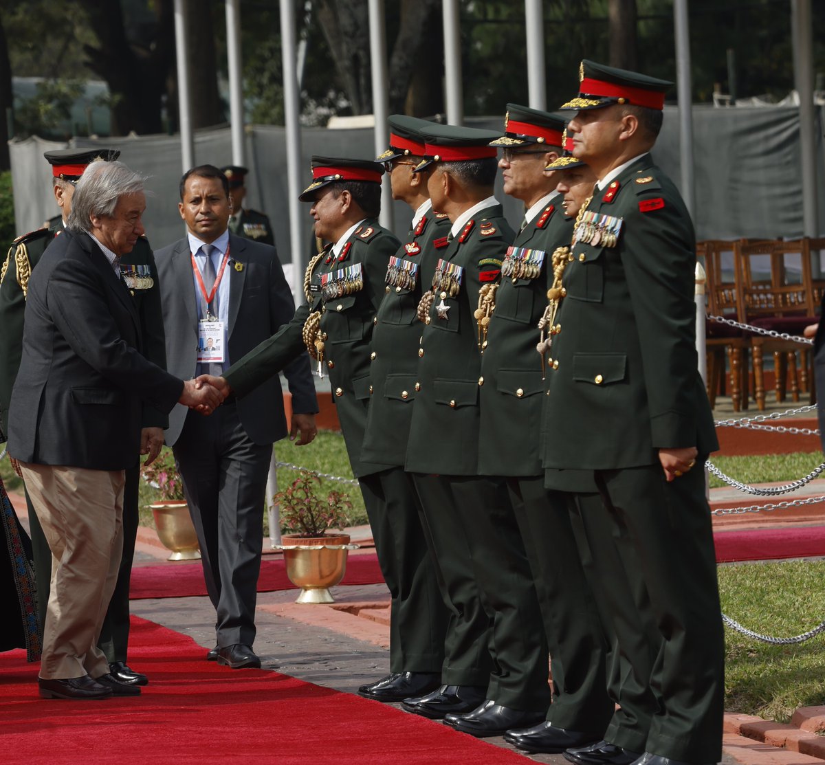 HE Mr António Guterres, Secretary-General of the UN was accorded Guard of Honour on Nov 01, 2023, before his departure to New York. During his official Visit to Nepal, HE Mr Guterres lauded the role of the Nepali Army in Global Peacekeeping.
#UNSecretaryGeneral #NepaliArmy
