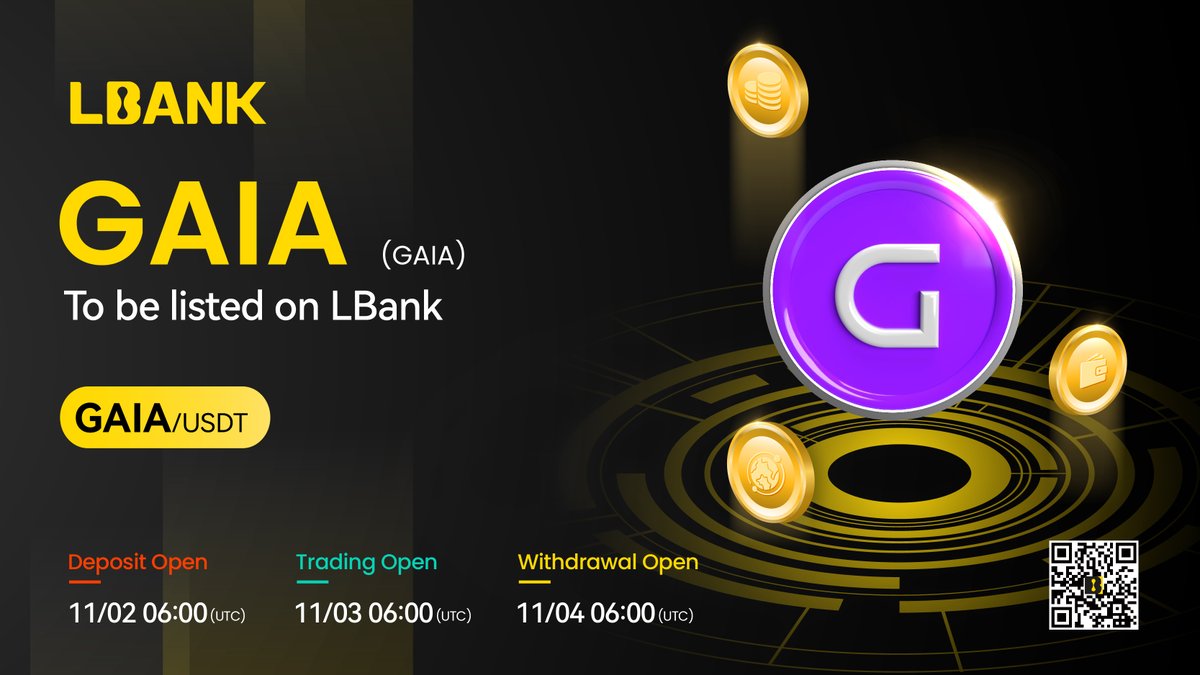 🌟 New #listing ✨ $GAIA (GAIA) will be listed on LBank! @GAIA8AI GAIA Token  is the native cryptocurrency of GAIA Platform and provides various benefits  and functions within the platform. 👉 Details: