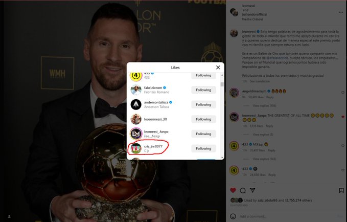 357- Evinde "Messi" kelimesini yasaklasan bile sokaklar Messi'ye ait be domaldom. 

Oğlun evinde adını geçirmediğin adamın büyük hayranı. Sen de gazetecilere emoji atıp arap çöllerinde kudum kudum kudur