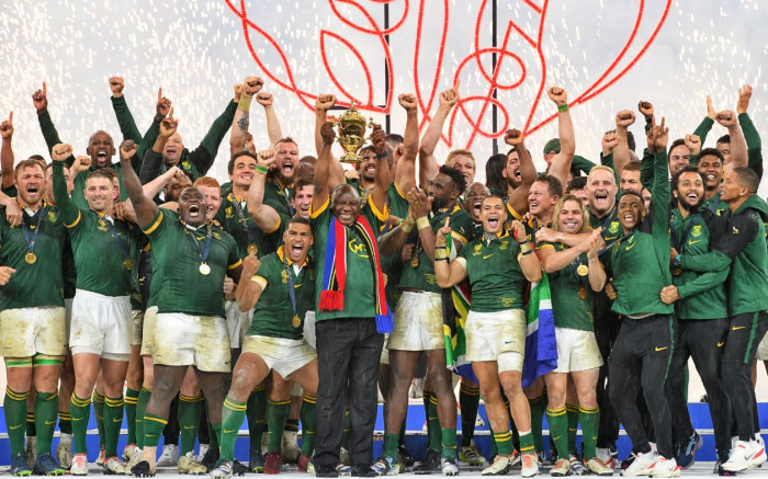 GovernmentZA's tweet photo. Good Morning South Africa! Today President Cyril Ramaphosa welcomes Rugby World Cup Rugby champions, the #Springboks, to Union Buildings. #RWC2023 https://t.co/dk9D45uhAr https://t.co/UfK9liBbFl